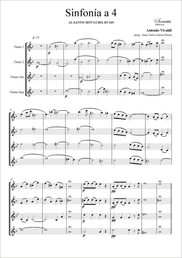 VIVALDI, A.: Sinfonia a 4 · Al Santo Sepolcro Rv169 - Imagen 2