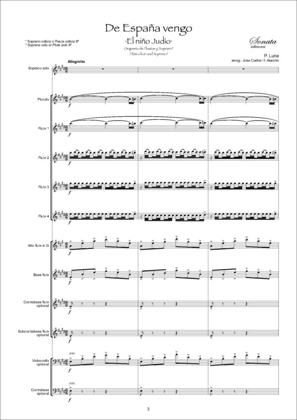 LUNA, P.: De España vengo - El niño judío (Orquesta de flautas y Soprano) - Imagen 2