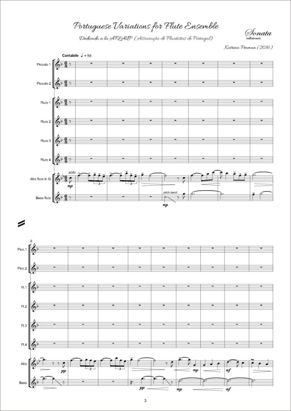 PENMAN, K.: Portuguese variations for flute ensemble - Imagen 2