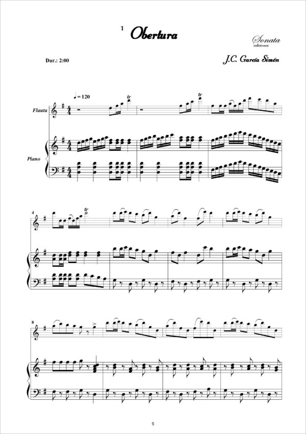 GARCIA, J.C.: James, Dori y la flauta magica · Cuento musical para flauta, narrador/voz y piano - Imagen 2