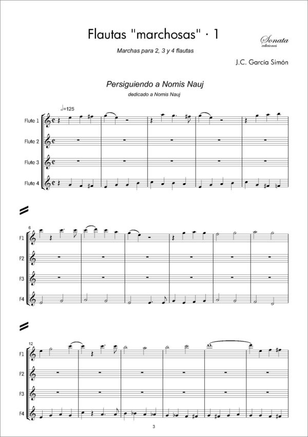 GARCÍA, J.C.: Flautas "marchosas", 1 · Marchas para 2, 3 y 4 flautas - Imagen 2