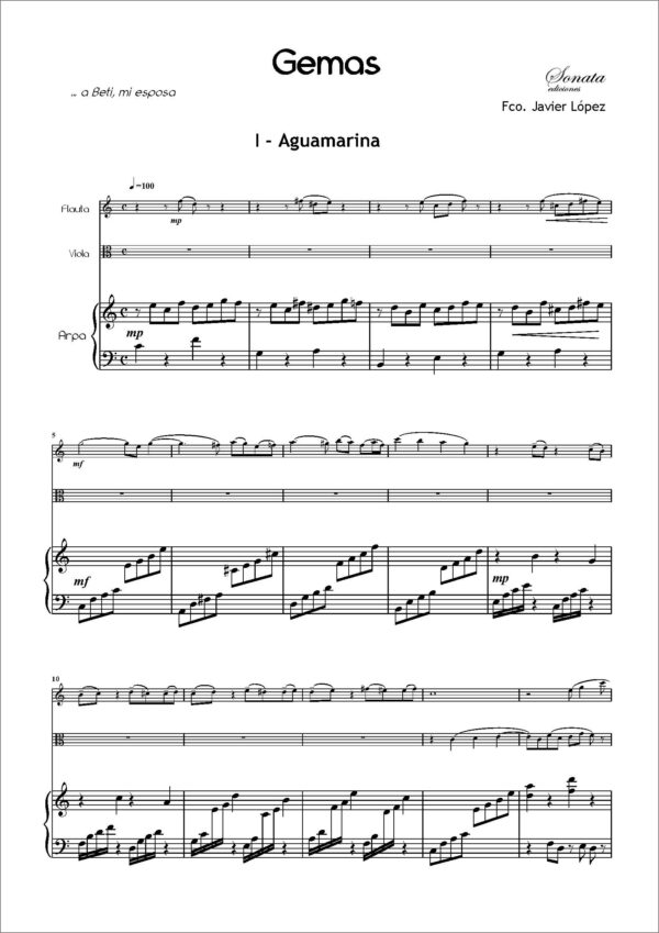 LÓPEZ, F.J.: Gemas · Flauta, viola y arpa - Imagen 2